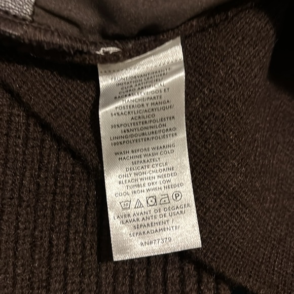 NWT Faux Leather Moto Sweater Jacket - Picture 5 of 7